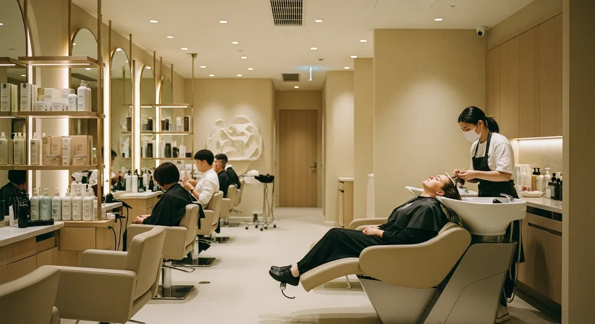 Professional gloss treatment being applied in a luxury salon